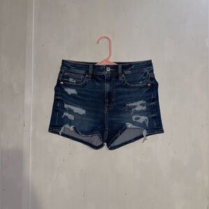 AE Next Level Patched Super High-Waisted Denim Short Short